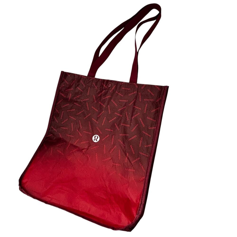Lululemon Logo Shopping Gift Bag Large Ombre Red